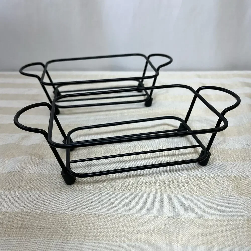 Baking Dish Wire Rack Black Metal Rectangle 3.5